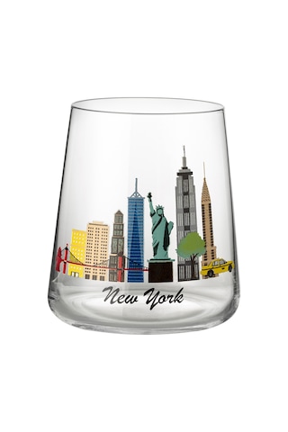 Madame Coco New York City 2'li Su Bardağı Seti - Şeffaf 8684427278475 Çok Renkli