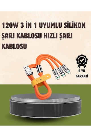 120 W Şarj Ve Veri Aktarımı Kablo 3 Başlıklı Çok Amaçlı Kablo Yüksek Hızlı Diğer