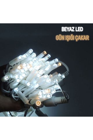 Dış Mekan Led Aydınlatma 10m Ağaç Işığı 100l Beyaz Gün Işığı Flaş