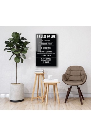 Miyrem Glasses Collection -a1^ 7 Rules Of Life Hayatın 7 Kuralı Cam Tablo