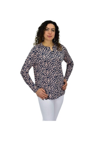 Kadın Uzun Kol Düğmeli Bluz Bgl-st04683 Pudra