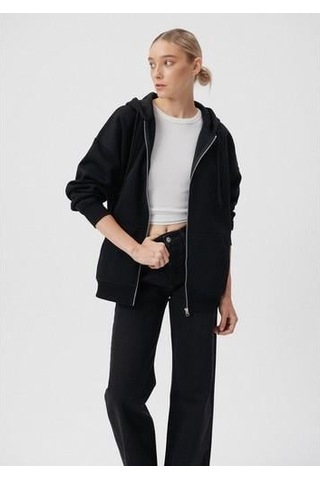 Mavi M1610221-900-22k Fermuarlı Siyah Kadın Sweatshirt M1610221-900-R1534 Siyah