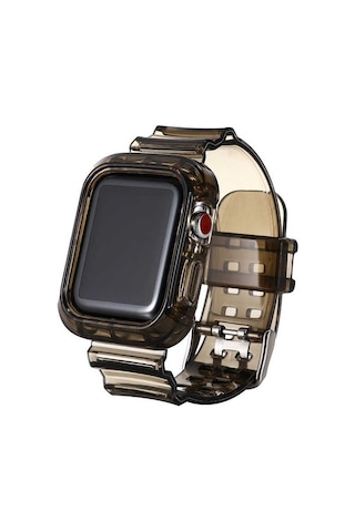 Ekılıf - Apple Uyumlu Watch 38mm - Kordon Silikon Kordon Krd-27 - Siyah