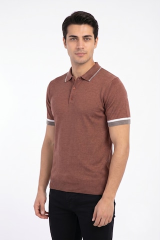Raymons Erkek Polo Yaka Kısa Kollu Triko Tişört Regular Kalıp Bgl-st05559 Kiremit