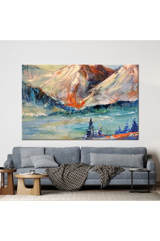 70x100cm 1 Parça Kanvas Tablo, Soyut Dağ