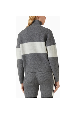 Izaak Azanei Ski Aspen Zip - Up Sweater, Şık Ve Lüks Kadın Yün - Kaşmir Kazak Gri