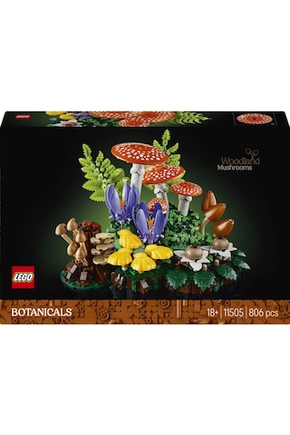 LEGO® Botanicals Orman Mantarları 11505 - Yetişkinler için Çeşitli Mantarlar İçeren Dekoratif Model Yapım Seti (806 Parça)