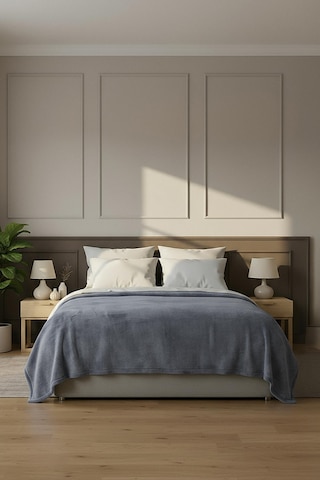 Pufina Tek Kişilik Tavşan Tüyü Dokulu Peluş Battaniye & Yatak Örtüsü 150x220 Antrasit