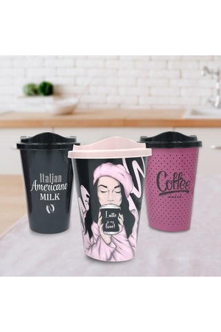 3 Adet Kahve Bardağı Seti Dekoratif Plastik Kahve Muhafaza Bardağı Timya/go1395 198459