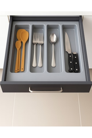 55x49 Cm Çekmece İçi Gri Kepçelik Organizer 50x40 Cm Kesilebilir Gri
