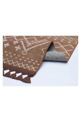 Decoser Halı Garden Serisi 12-kahve Etnik İskandinav Desenli Koridor Salon Oturma Odası Kilim Halısı Kahverengi