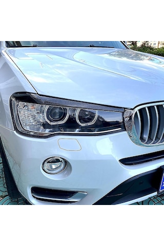 Skycity Bmw X3 F25 X4 F26 2014-2017 Için Abs Karbon Fiber Desenli Far Kaşlığı - Koruyucu Ve Stili Artırıcı Ön Sağ/sol Far Dekorasyon Şeridi