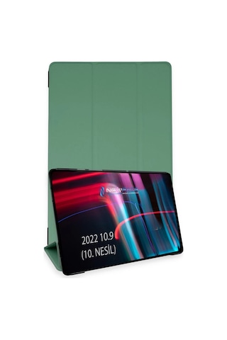 Apple iPad Uyumlu 2022 10.9 10.nesil Kılıf Tablet Smart Kılıf - Koyu Yeşil