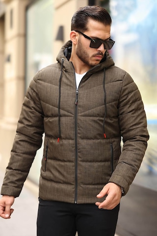 Delpino Su Geçirmez Erkek Kapüşonlu Şişme Haki Erkek Mont 2096 Haki