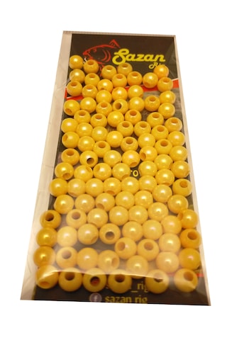 Janjan Sarı Boncuk 8 Mm Dip Yemi Geniş Delik