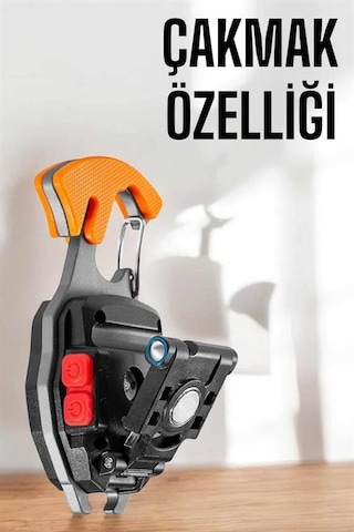 Ucuztekno Yeni Nesil Kamp Feneri Çok Fonksiyonlu Fener Anahtarlık Usb Çakmaklı Cam Kırıcı Kemer Kesici Açacak Renkli