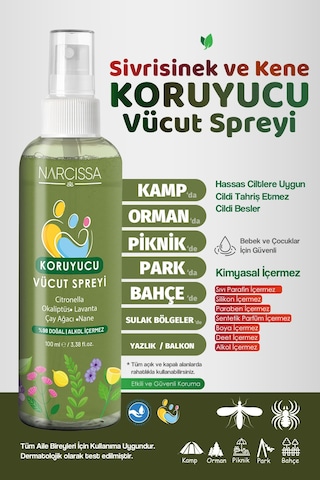 Sivrisinek Ve Kene Kovucu Vücut Spreyi 100ml - Tüm Gün Etki - 729463335 Sivrisinek Ve Kene Kovucu Vücut Spreyi 100ml - Tüm Gün Etki - 729463335