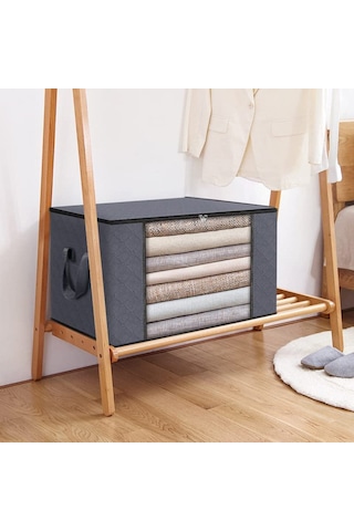 Cbtx 90l 60x43x35cm Elbise Organizatör Dokunmamış Çanta Battaniye Katlanabilir Saklama Kutusu Şeffaf Pencere İle