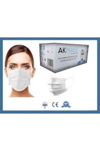 Ak Mask Tek Kullanımlık 3 Katlı Telli Cerrahi Maske 50 Adet