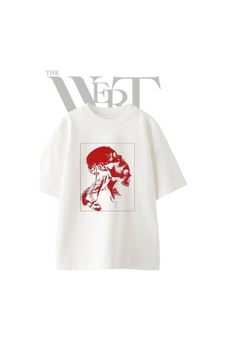 Thewert Kafatasi Anatomi Tasarım Baskılı Ünisex Beyaz Oversize T-shirt
