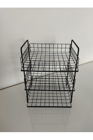 Wessdizayn 3’lü Siyah Evrak Rafı – Dosyalık – 3 Katlı Evrak Rafı