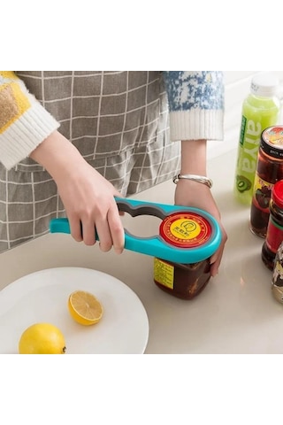 Taşınabilir Kavanoz Açacağı, Kolay Kavrama Şişe Açacağı Çevirerek Açılan Kapak Hızlı Açma Yemek Pişirme Günlük Kullanım Zayıf Eller Ve Artritli Eller İçin Turuncu