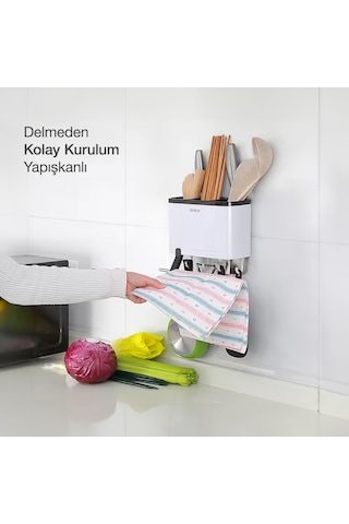 Ecoco Duvara Yapışkanlı Çatal Kaşık Bıçak Mutfak Düzenleyici