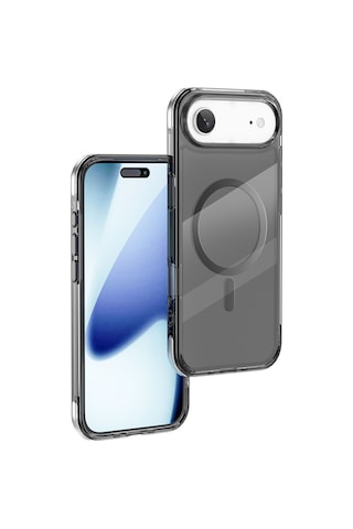 Apple Uyumlu iPhone 17 Air Kılıf M-safe Şarj Özellikli Wiwu Mcc-702 Titanyum Pro Serisi Sert Pc Kapak Siyah Siyah