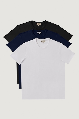 Ac&Co / Altınyıldız Classics Slim Fit Bisiklet Yaka 3'Lü %100 Pamuk Tişört Paketi - 547236392 Beyaz - Lacivert - Siyah