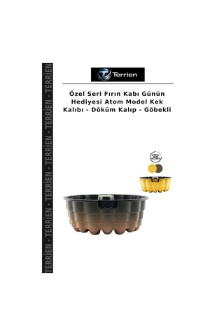 Özel Seri Fırın Kabı Günün Hediyesi Atom Model Kek Kalıbı - Döküm Kalıp - Göbekli Çok Renkli