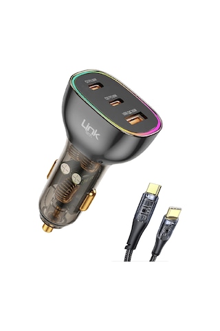 Linktech C508 80w 2xpd 30+20w + Usb Araç İçi Type-c Şarj Aleti -