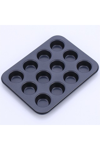 Muffin Pişirme Tavası 12 Bardak Mini Cupcakes Ve Küçük Kekler İçin Yapışmaz Yuvarlak Teneke Çok Renkli