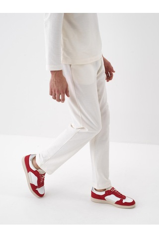 Ekru Pamuk Dokulu Regular Fit Sweat Pantolon 380187 Ekru