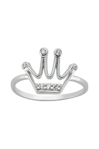 Kral Tacı Taşlı Kolye Küpe Yüzük Kadın Üçlü Gümüş Set Yst15