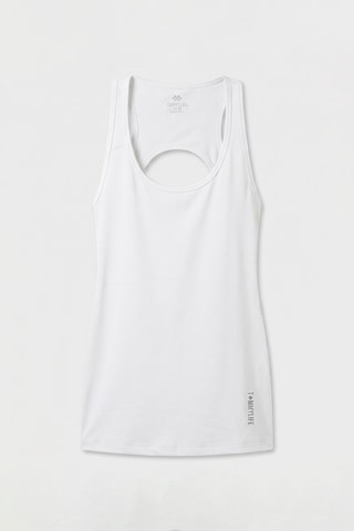 TOMMYLIFE Beyaz Standart Fit Sırt Detaylı Performans Kadın Spor Atlet - 97297