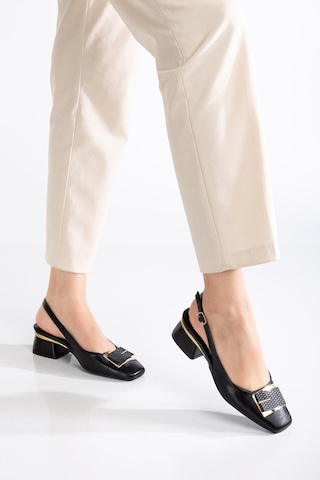 Suins Shoes Suins Katty Model Kadın Orta Topuklu Ayakkabı siyah