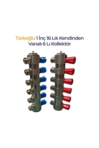 1'inç 16 Lık Kendinden Vanalı 6'lı Kollektör Takıl Halinde Satılır 2 Adet Kırmızı-mavi Diğer