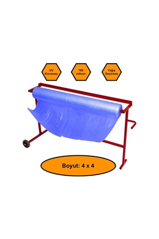 160 Micron Mavi Naylon Örtü, 4x4 Metre