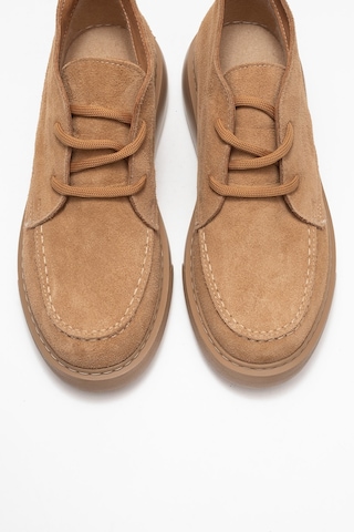 Lılya Toprak Süet Hakiki Deri Kadın Chukka Bot Toprak