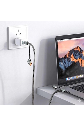 4 Ü 1 Arada 100w Akıllı Tasarım Yüksek Dayanıklılık Çoklu Uyumlu Örgülü Hızlı Şarj Kablosu Çok Renkli