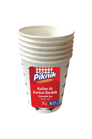 Piknik Kullan At Karton Bardak 7 Oz 6&apos Lı 1483 07 Beyaz
