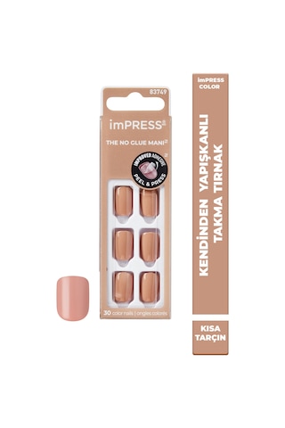 İmpress Color Kendinden Yapışkanlı Takma Tırnak Kısa Tarçın