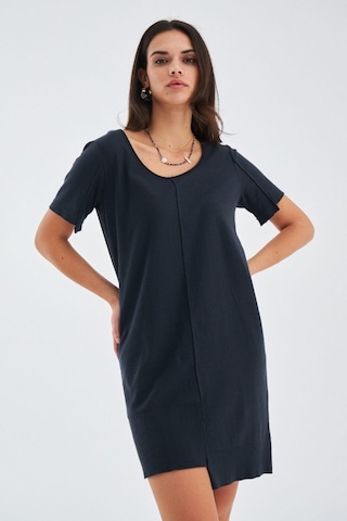 Peraluna Ince Yazlık Pamuklu Kadın Triko Elbise Antrasit Antrasit