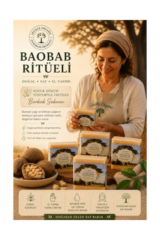 Secille Organic Soğuk Döküm Baobab Sabunu 120 G