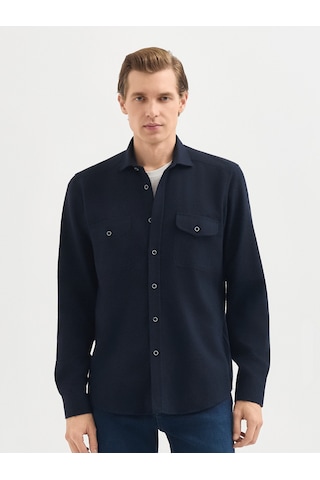 Karaca Erkek Modern Fıt Gömlek-lacivert 11.24w.04.012 Lacivert