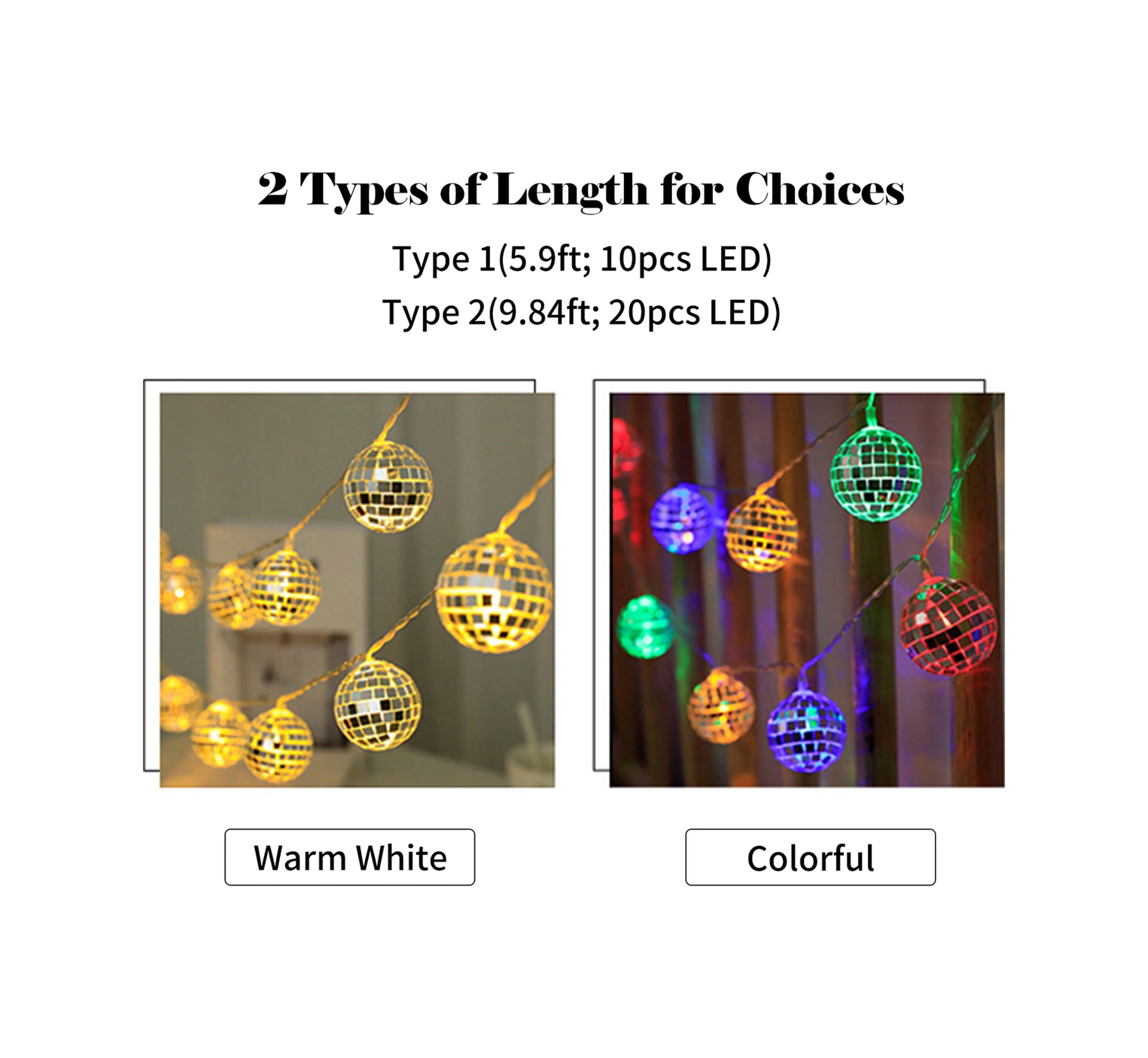 Yaleker 1.8m 10 Led Sabit Aydınlatmalı Islak Beyaz Cam Kule Mermer Top Led Işık Zinciri Aa Pil Gerekli, Pil Dahil Değil Ilık Beyaz