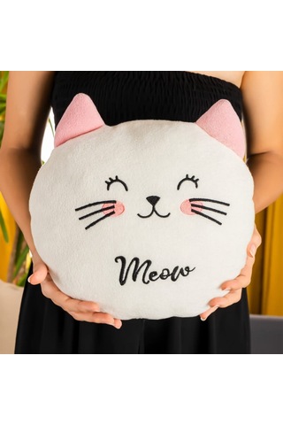 Peluş Kedi Yastık Yatak Odası Ev Dekorasyonu Salon Dekoru Çok Renkli