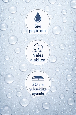 Lastikli Çarşaf Tipi Fitted Alez Sıvı Geçirmez Yatak Koruyucu Beyaz