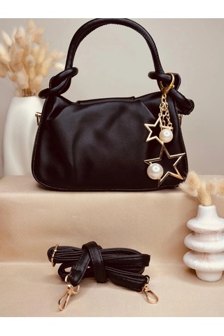 Elora Atelier Hobo Siyah Charmlı Çanta Çok Renkli