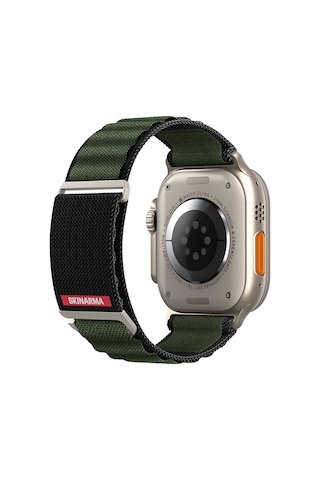 Watch Ultra 49mm Kordon Skinarma Kobu Hasır Strap Kayış Olive Haki Yeşil
